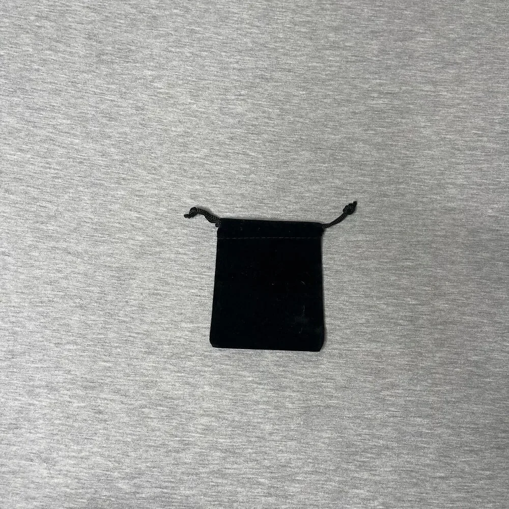 Macy’s Solid Black Small Velour Gift Pouch Bag 3”x 4”